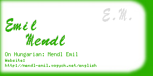 emil mendl business card